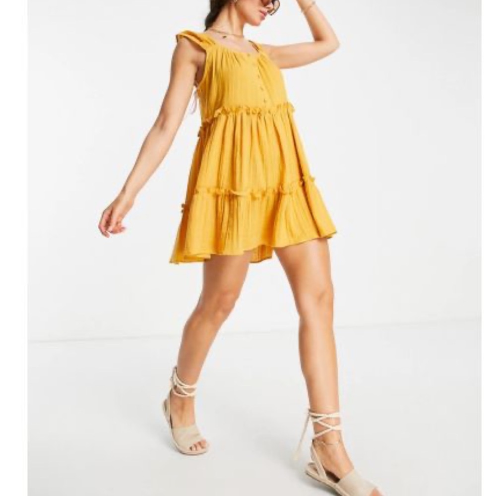 Altar’d State mustard eyelet sun dress